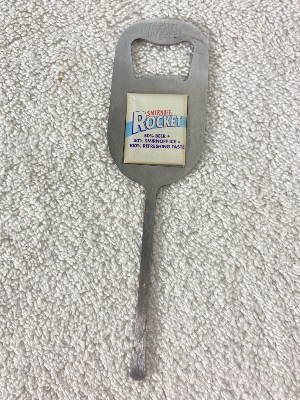 5/$35 Vintage Smirnoff Rocket Promotional Metal Bar Tool Bottle Opener